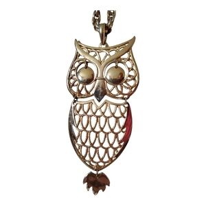 Gold Owl Pendant Necklace